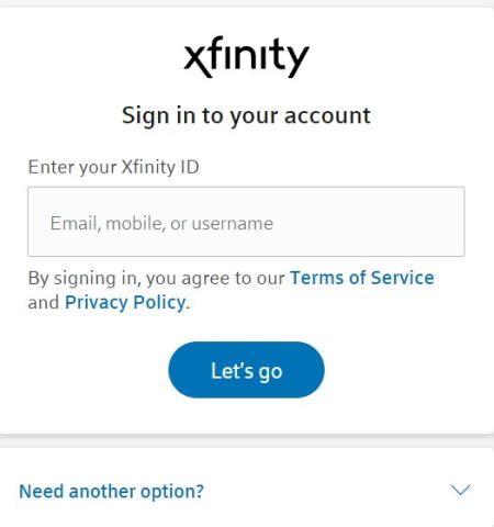 Sign in to your Xfinity Email account or voicemail service.